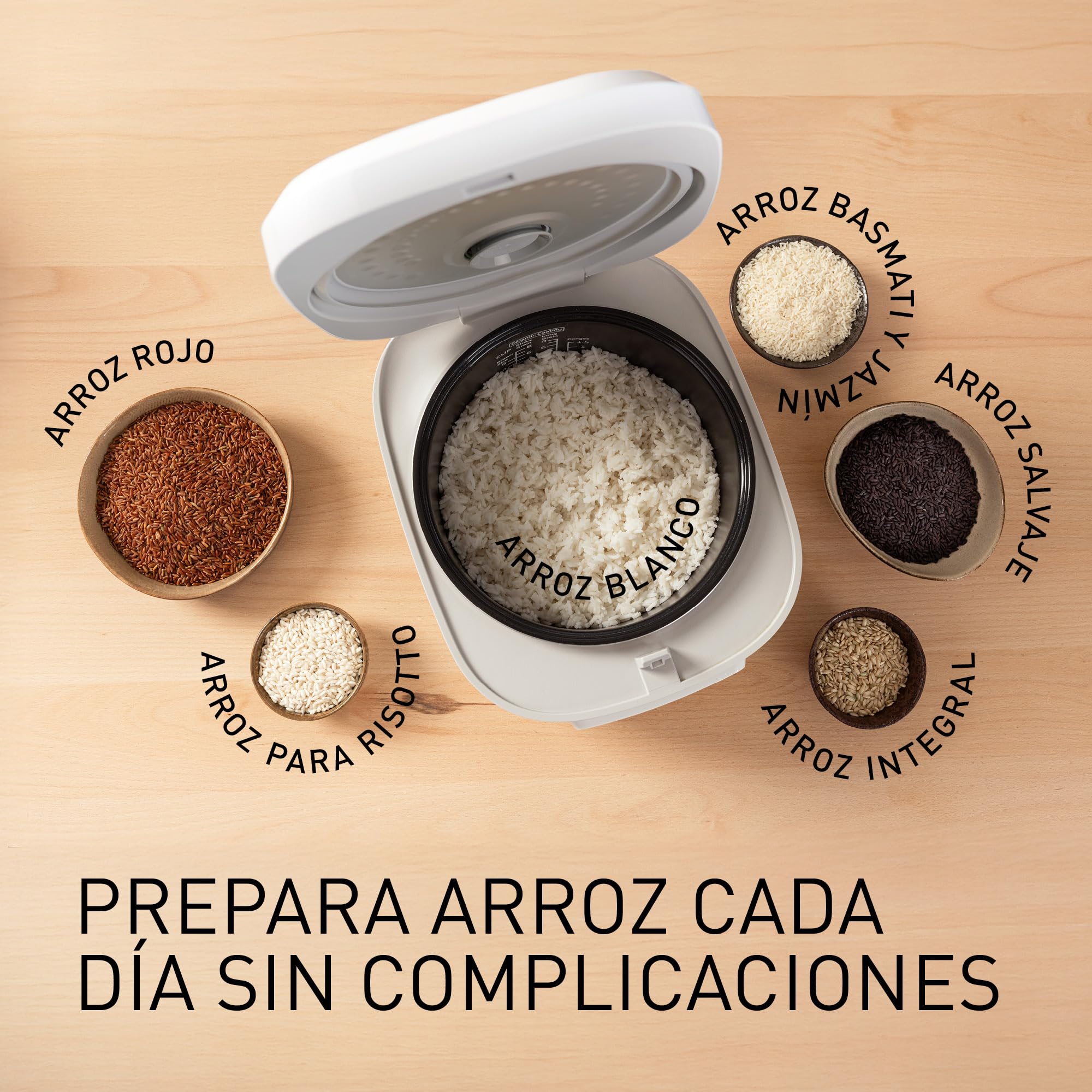 Panasonic SR-DA152WXE Olla Arrocera Automática con Vaporera, 1,5 litros, 8 tazas, Fuzzy Logic, Indicador De Cantidad De Agua, Sin BPA, Mantiene Caliente, Inicio Diferido, Blanco