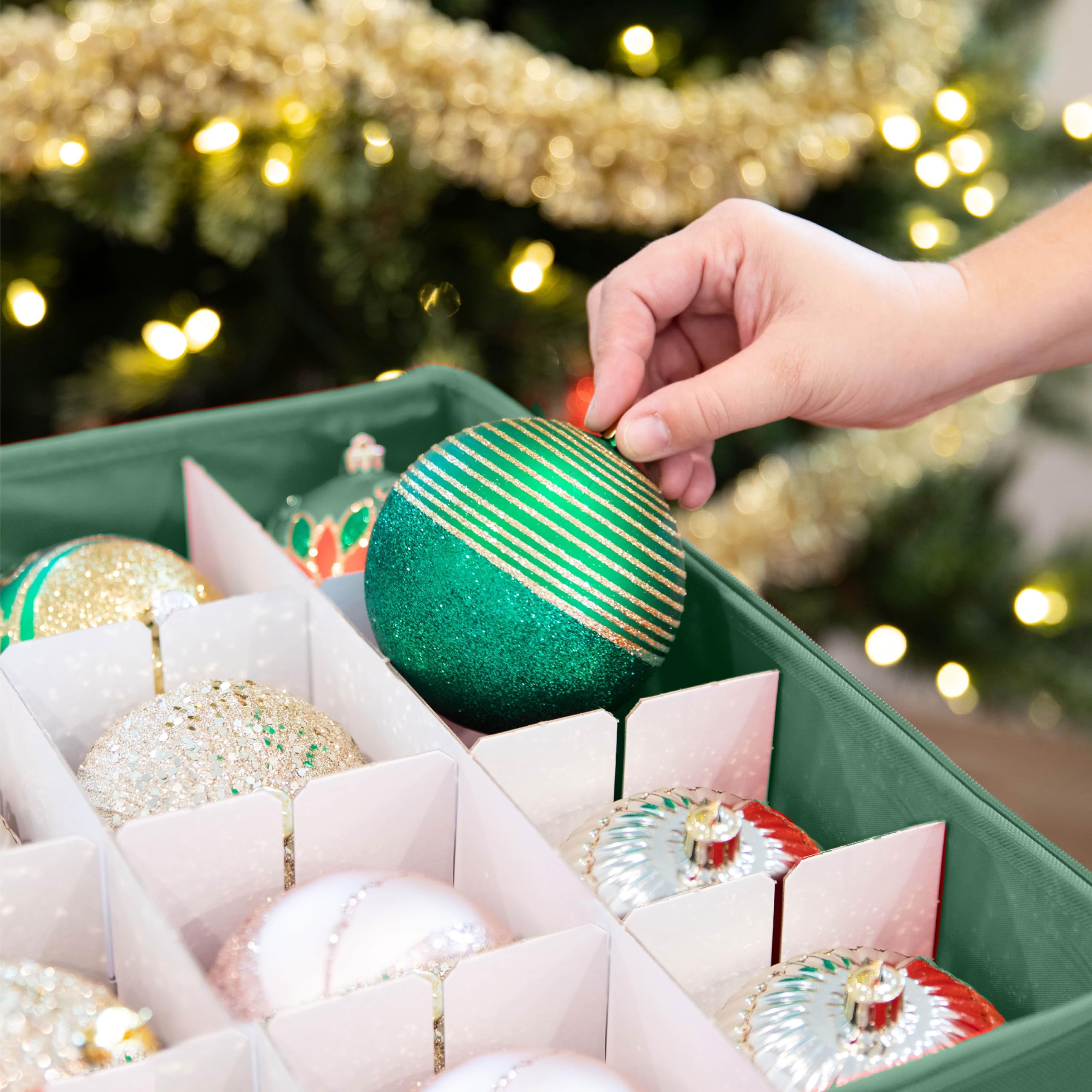 Amazon.com: Christmas Ornament Storage Container with Dividers