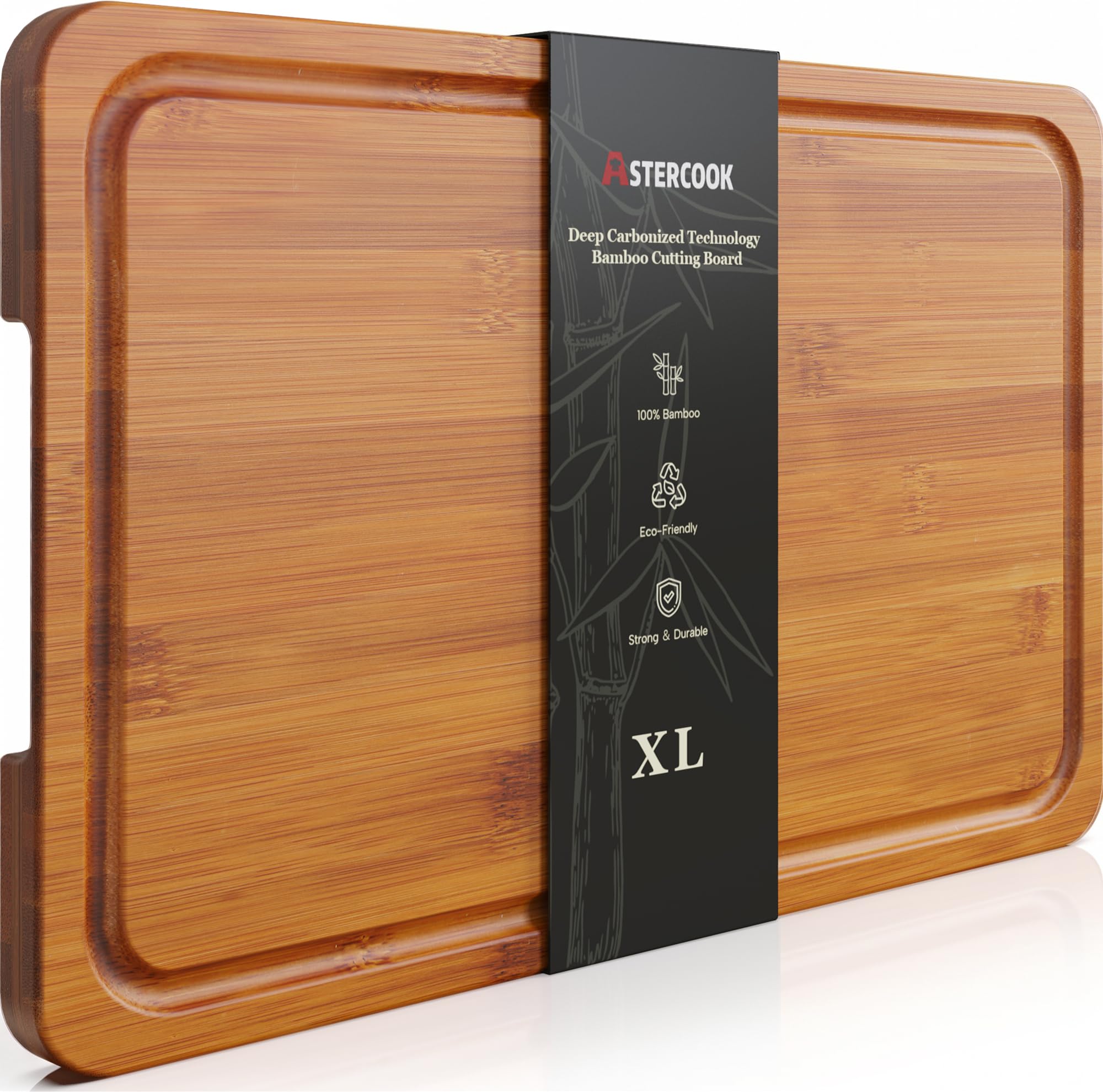 Astercook Deep-Carbonized Bamboo Cutting Boards for Kitchen