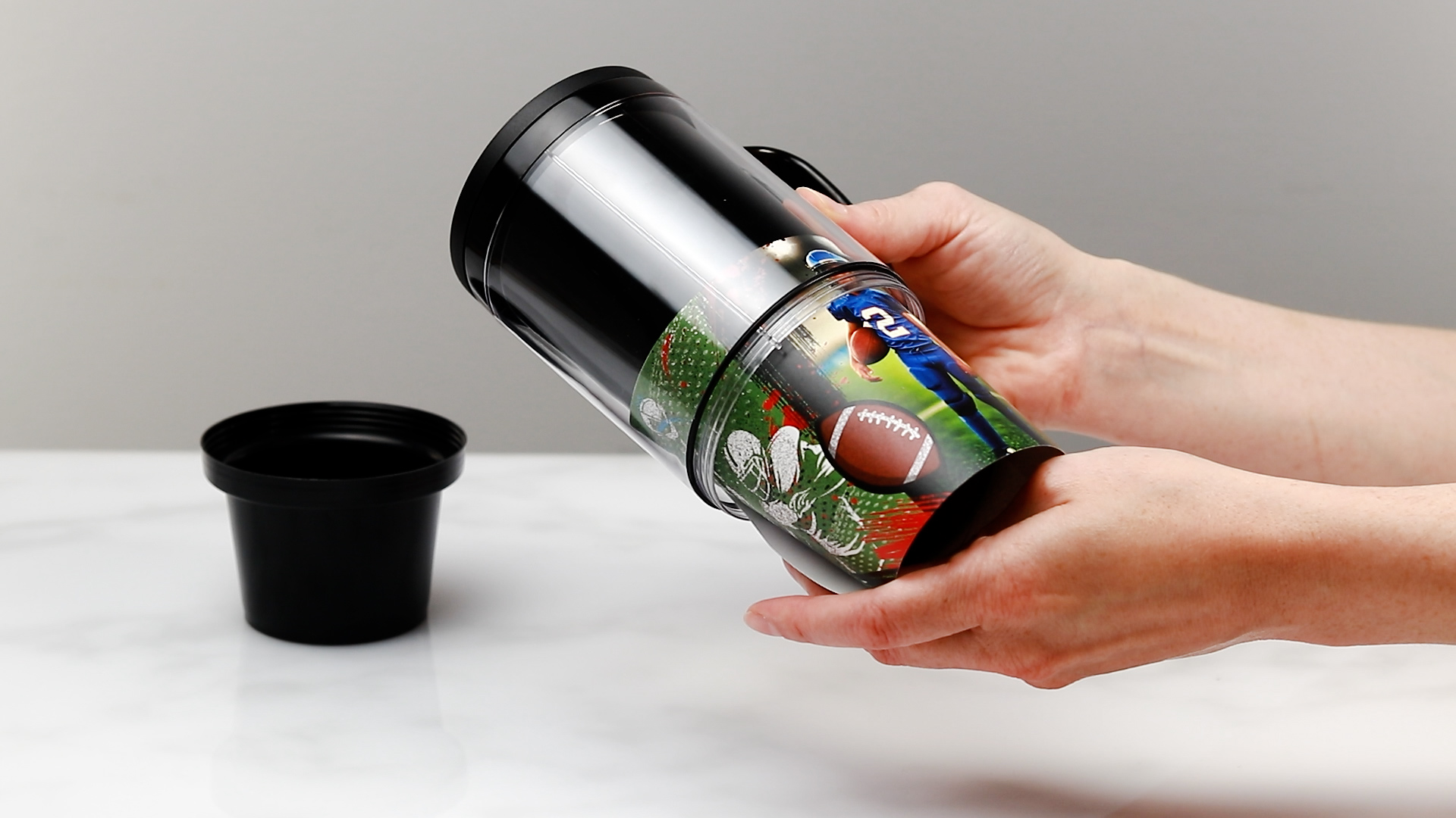 Amazon.com: Thermo-Temp 16 oz. Black Photo Travel Mug - Case of 24 : Home &  Kitchen