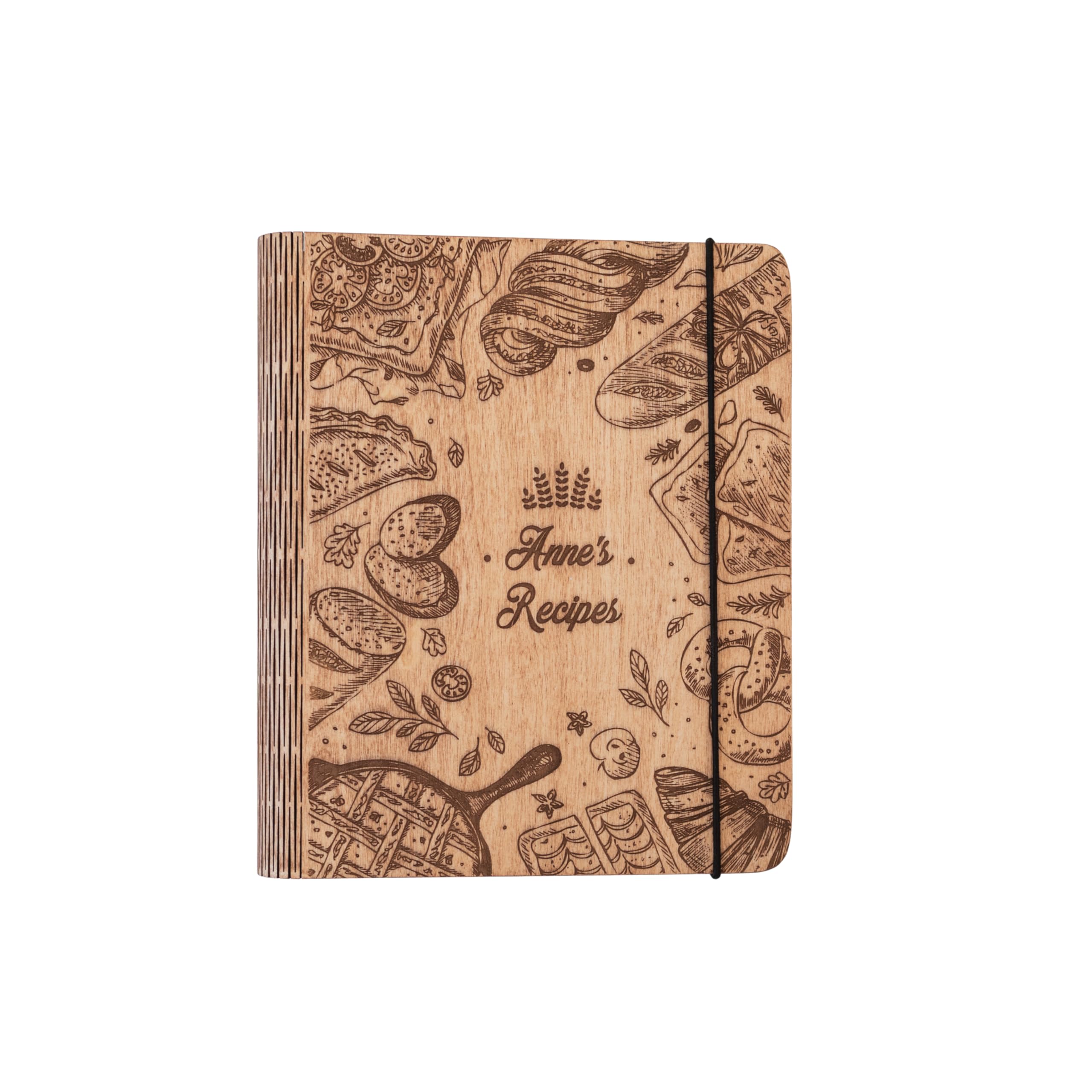 ENJOY THE WOOD Personalized Recipe Book Binder - Wooden Blank Family Cookbook Journal to Write in Your Own Recipes - Customized Recipe Binder, Recipe Books to Write in (Bakery, Small (A6))