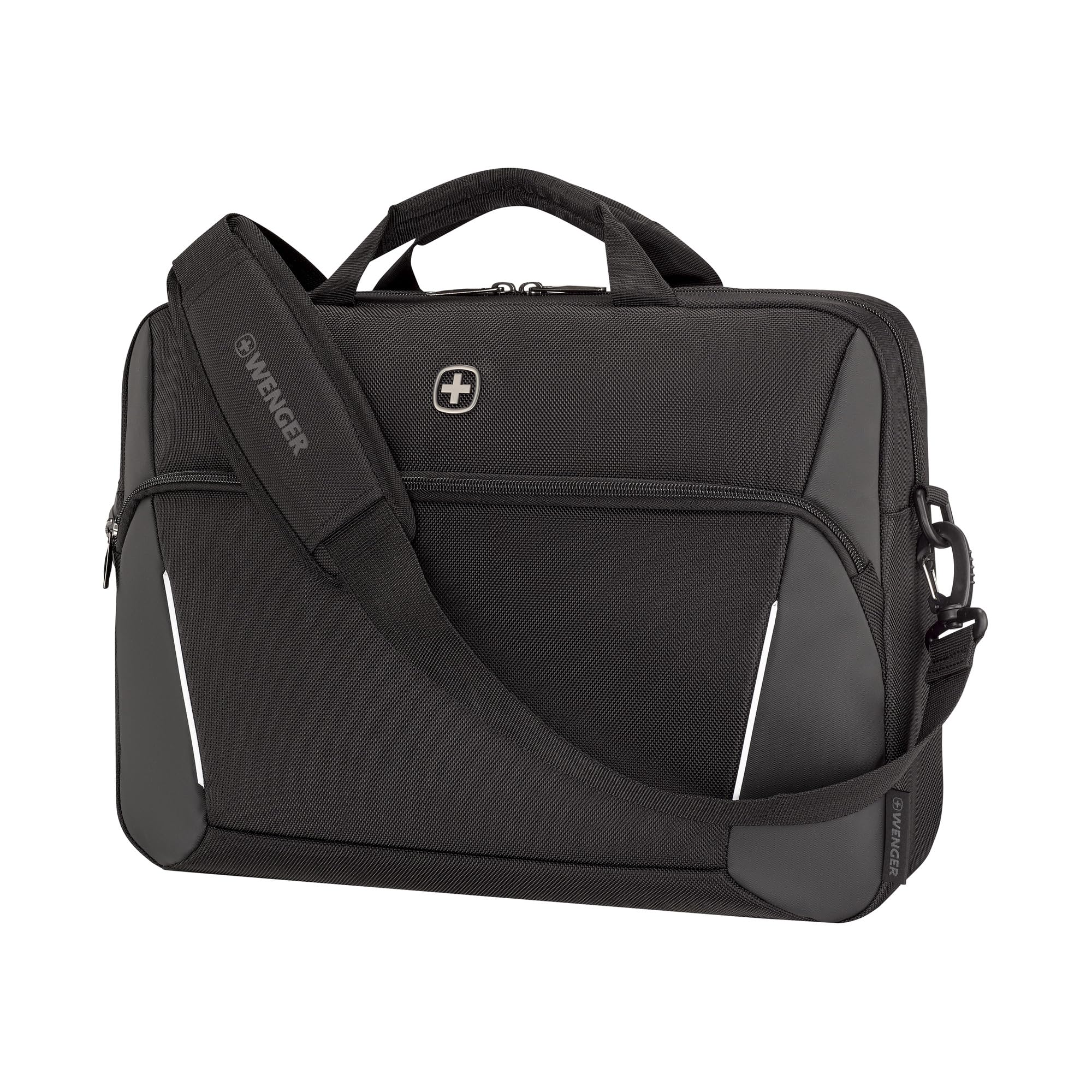 Swiss Designed XE Compact Brief 16, Laptop Briefcase with Tablet Pocket, Includes Essentials Organiser, Comes with Detachable Shoulder Strap, Black | 17 litres (653299)-image-41