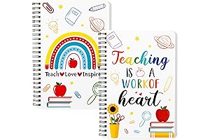 2Pack A5 Teacher Spiral Notebooks: Teaching is a Work of Heart