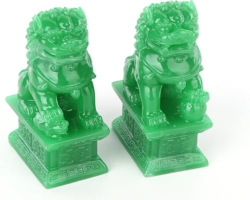 Miniatura 3 de BOYULL Wealth Porsperity - Par de estatuas de león guardián de Fu Foo el mejor regalo de felicitación de inauguración de la casa para evitar la