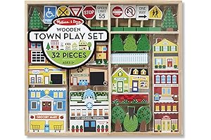 Melissa & Doug Fold & Go Wooden Town Play Set