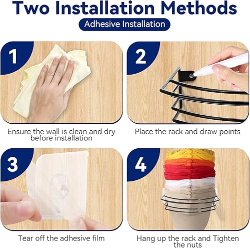 Miniatura 5 de ZOUTOG Organizador de sombreros para gorras de béisbol, paquete de 2 percheros con 20 clips para sombreros para pared y puerta, soporte de metal