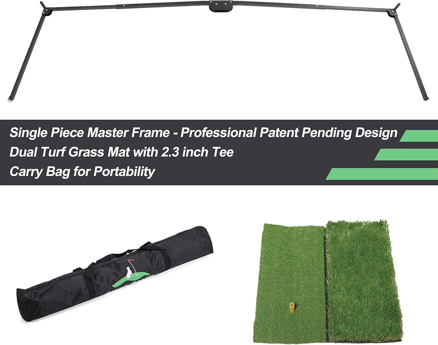 SteadyDoggie Golf Net Bundle - Professional Patent Pending Golf Practice Net, Dual-Turf Golf Mat, Chipping Target & Carry Bag - The Right Choice of Golf Nets for Backyard Driving & Golf Hitting Nets : Sports & Outdoors