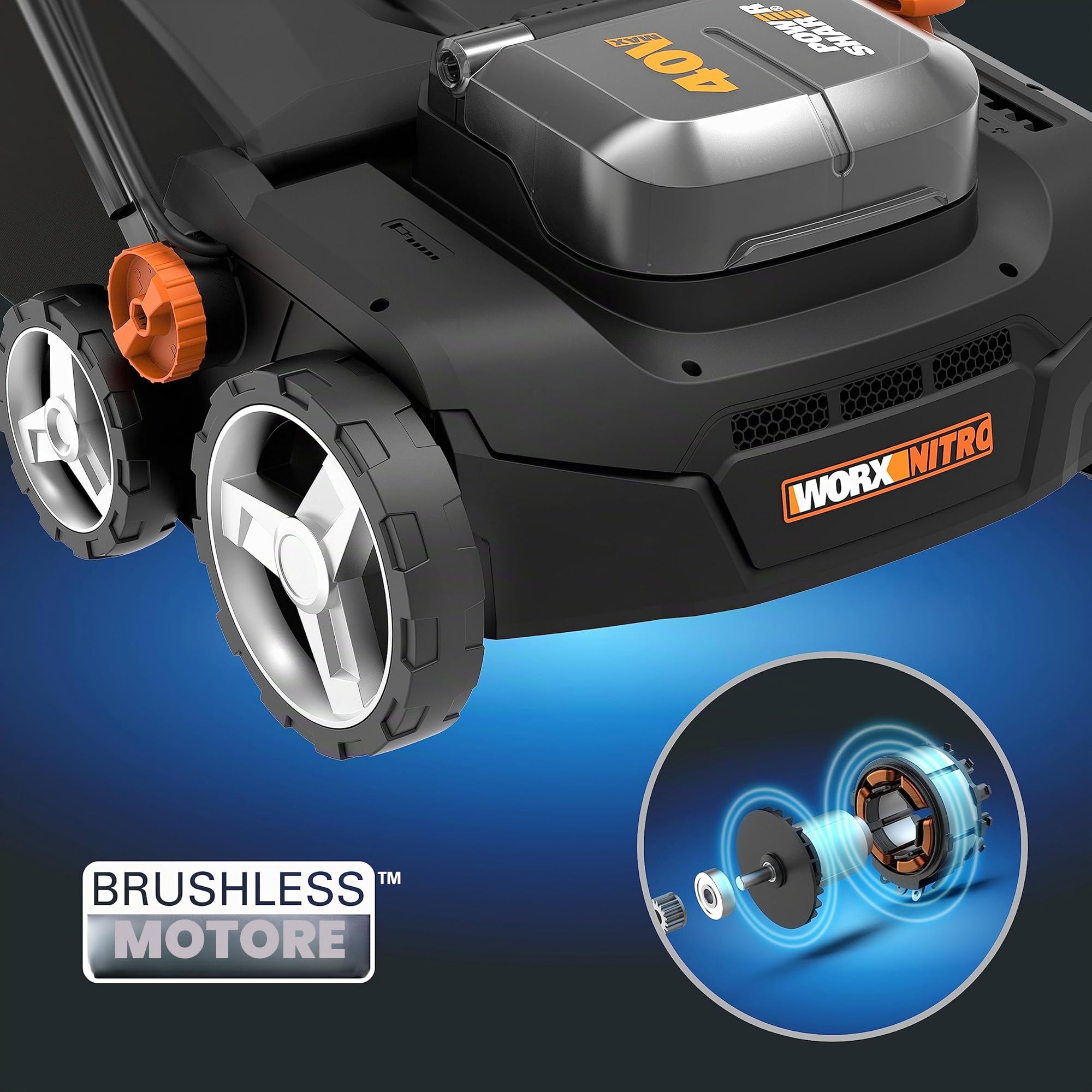 WORX Nitro WG855E.9 Scarificatore a Batteria 400 m² 36 cm Motore Brushless 4 Livelli Regolazione Sacchetto 40 L