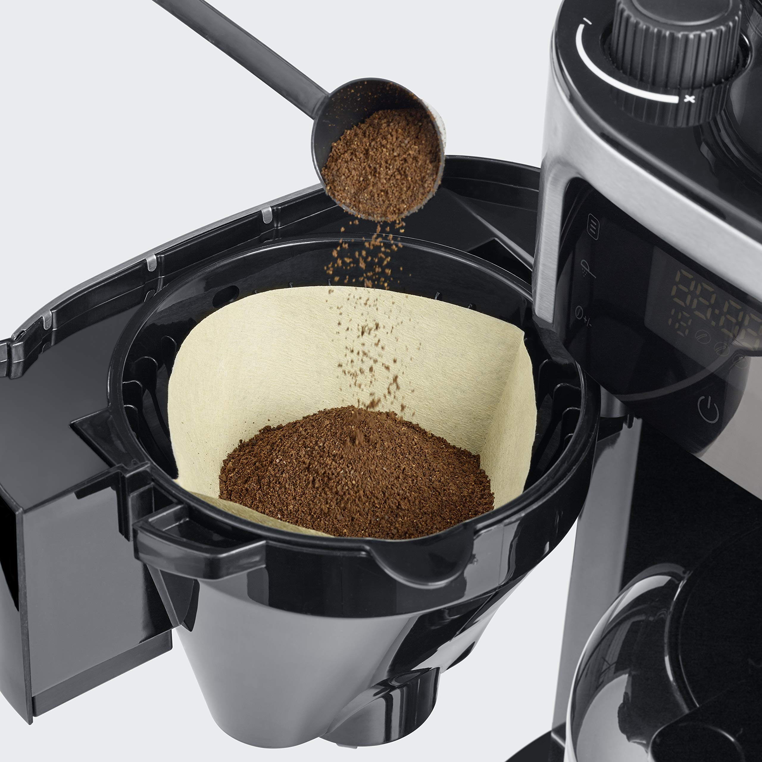 SEVERIN KA 4814 - Macchina da caffè con filtro in acciaio INOX e caraffa termica, macinazione fine e grado di macinazione selezionabile, 1000 W, fino a 8 tazze/ca. 1 litro