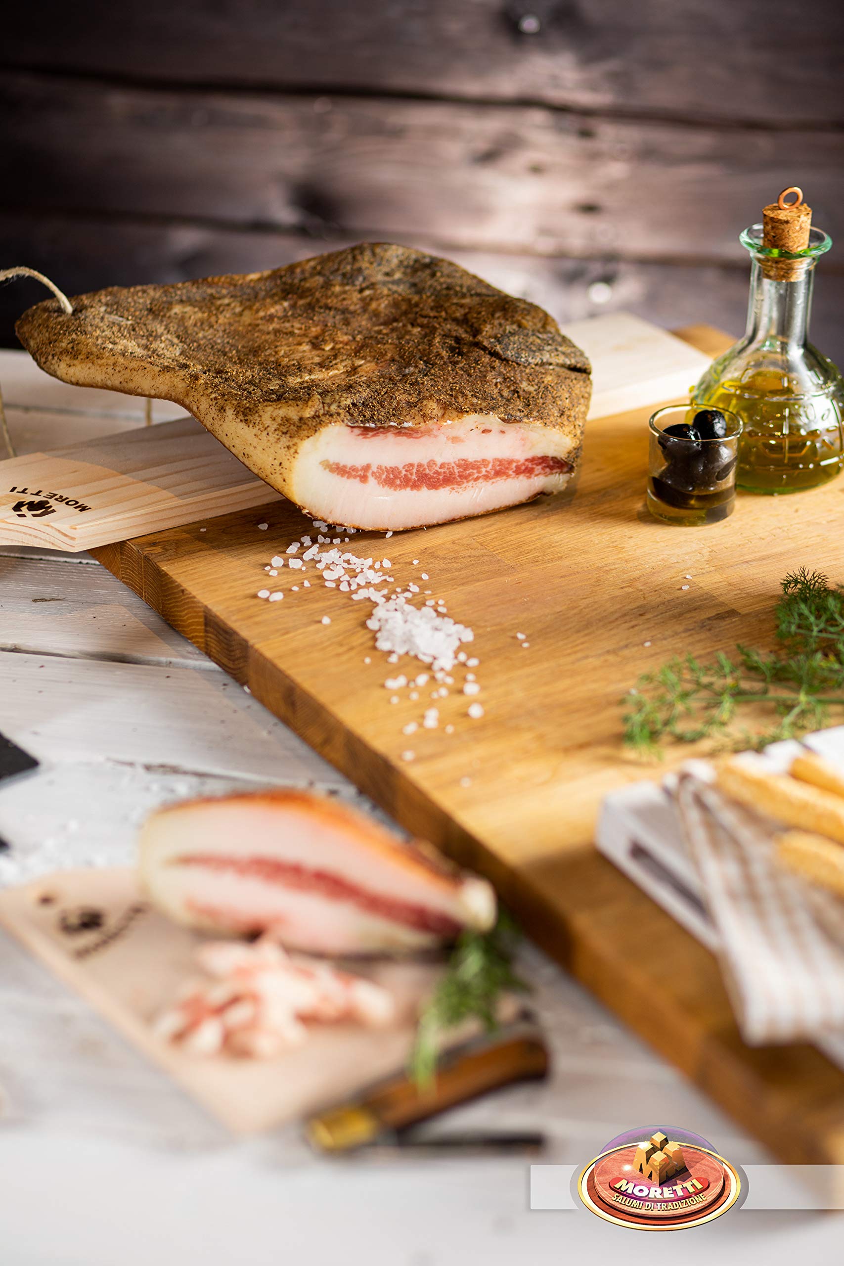 Moretti® Joue de porc assaisonnée | saucisson traditionnel typique | spécialité gastronomique calabraise | emballé sous vide 800g / 900g environ |