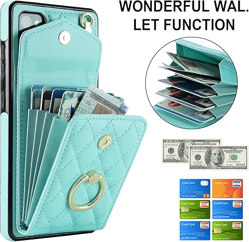 Miniatura 3 de Asuwish Funda de teléfono para Samsung Galaxy S20 FE 5G de 6.5 pulgadas con protector de pantalla y anillo RFID bloqueo tarjetero celular S 20 EF UW
