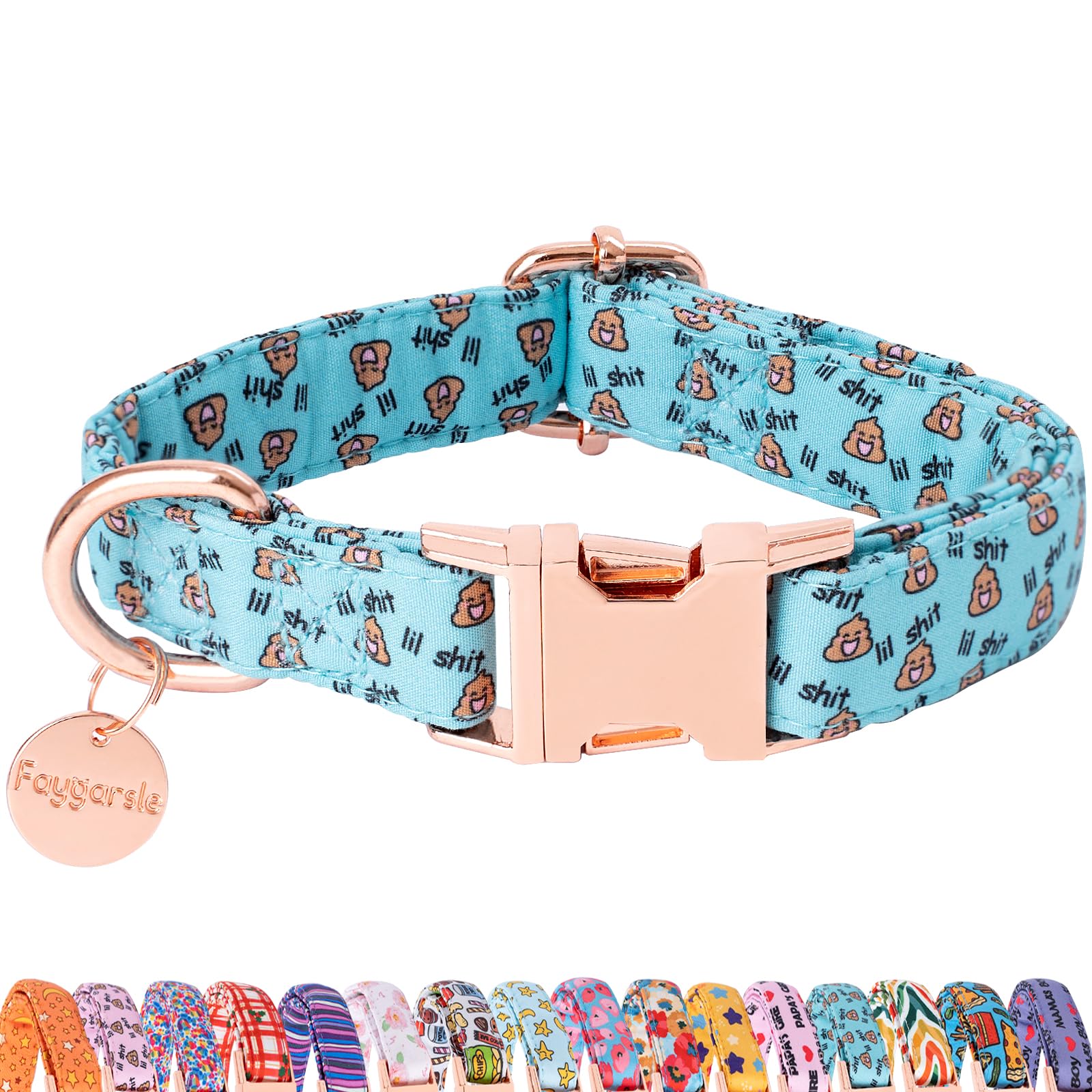 Faygarsle Blue Dog Collar for Small Medium Large Dogs Cute Puppy Collars for Female Dogs Funny Dog Collars for Summer Spring Wedding Necklace Girl Dog