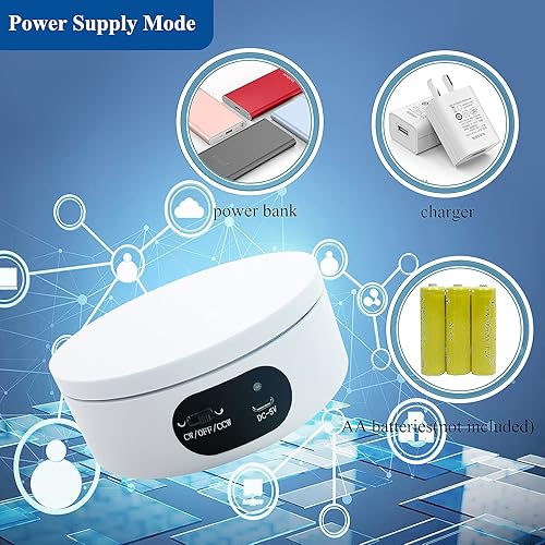 Miniatura 5 de Riomh Turner - Soporte de exhibición para vaso de purpurina epoxi giratorio automático de silencio de 360 grados suministros giratorios brillantes