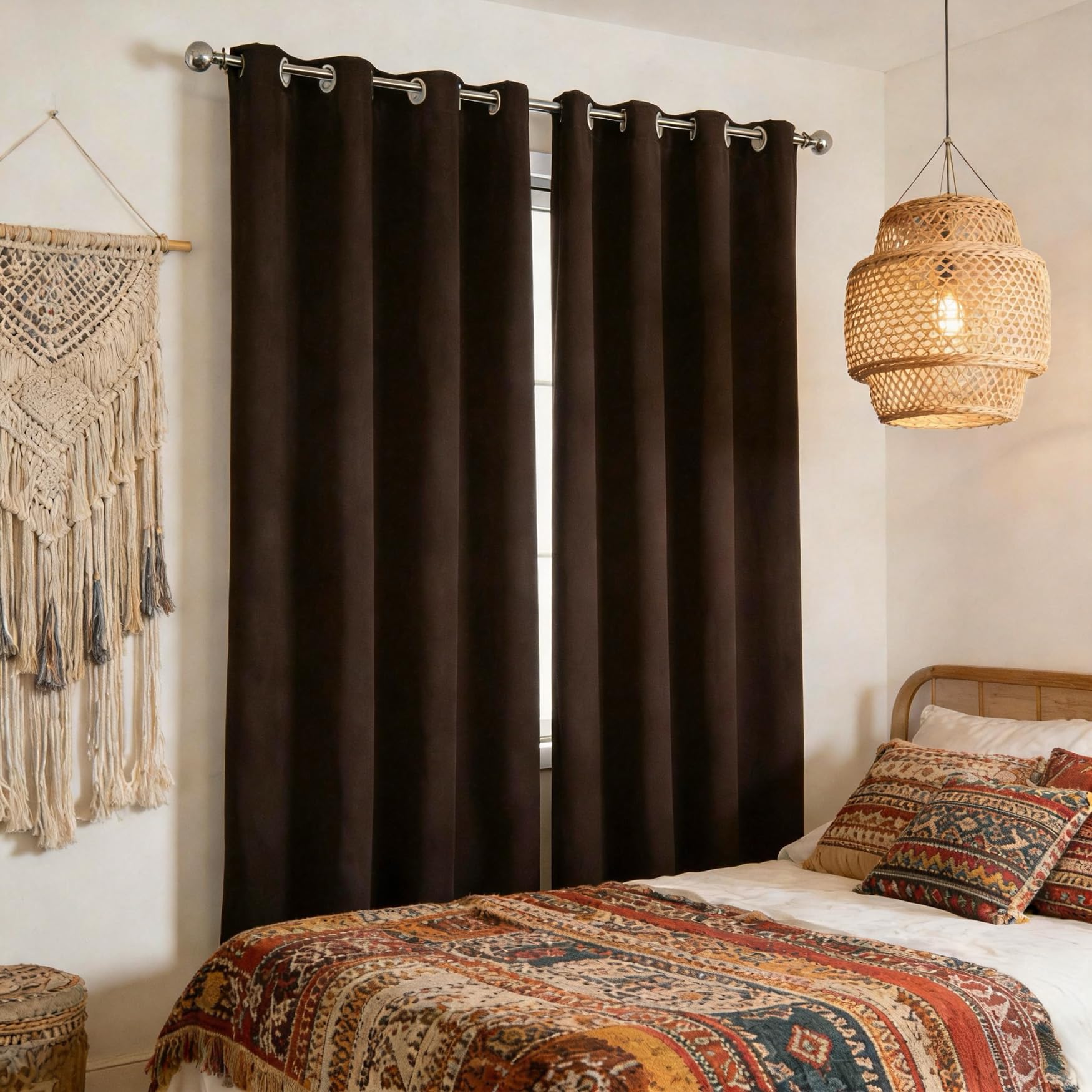 Rideaux opaques isolants thermiques pour bloquer la lumiere de chambre