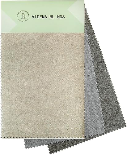 Miniatura 2 de Videma Muestras de tela - Persiana enrollable motorizada 100 % opaca con persiana inteligente Valence (tela gris, tela beige, tela marrón)