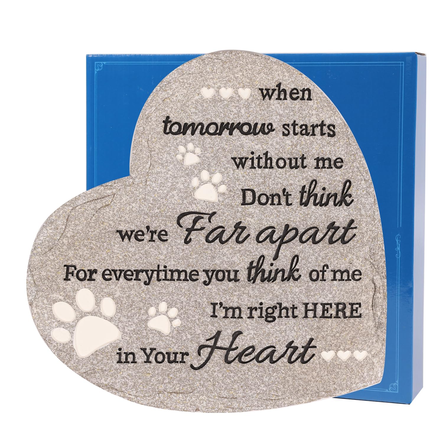 youdear memorials Pet Memorial Stone for Dogs Cats 25 CM Dog Memorial Gifts for Loss of Dog Heart Shaped Cat Memorial Stones
