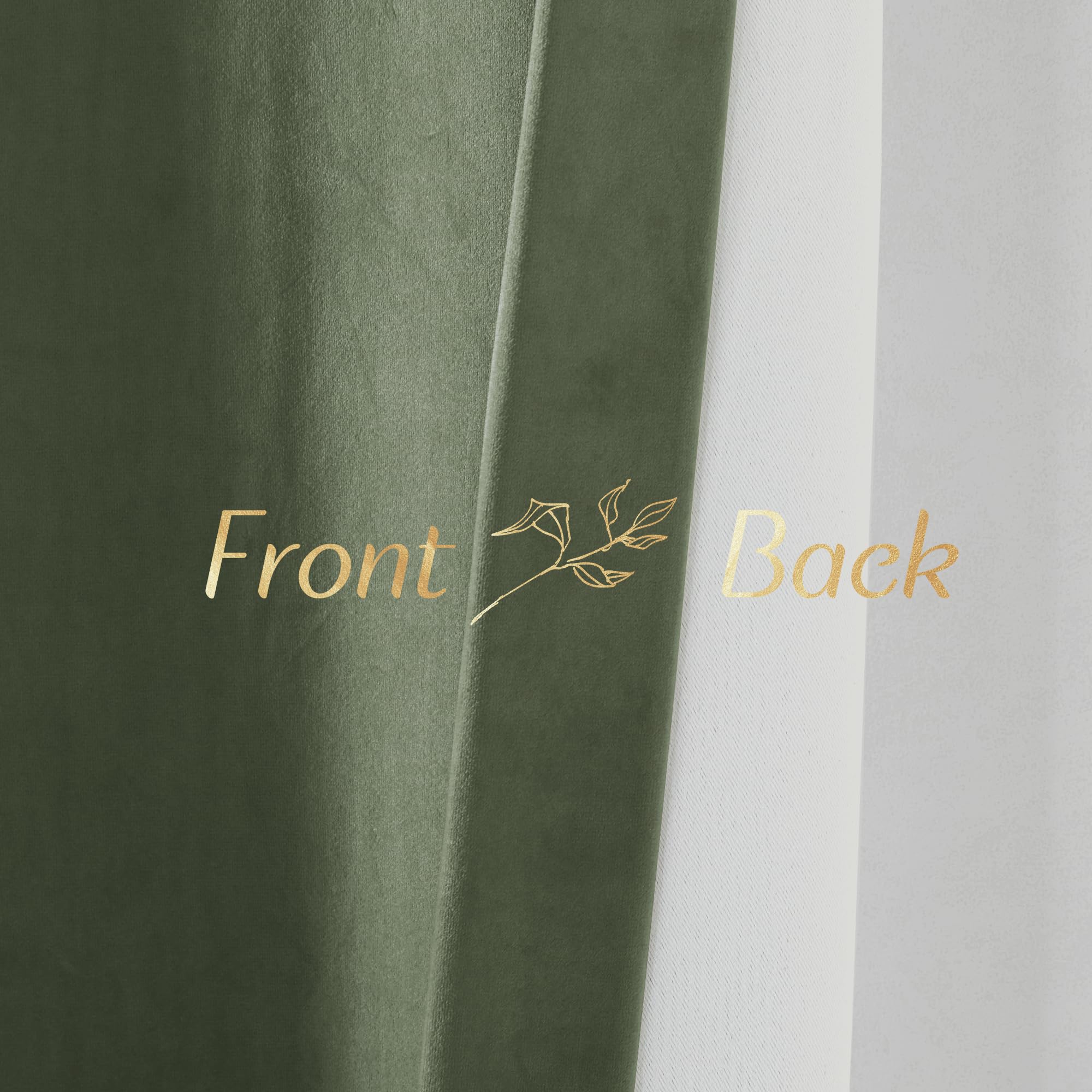 NICETOWN Extra Long Sage Green Velvet Curtain for Sliding Glass Door, 1 Panel Room Darkening Drape Pinch Pleated Cold/Sun Blocking Thick Window Dressing for Living Room/Farmhouse, W48 x L108