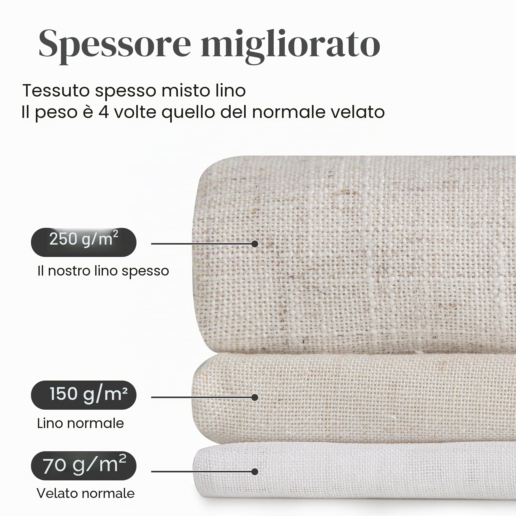 PONY DANCE Spesse Tende Lino per Interni Semitrasparenti Decorazioni Larghe Tende per Salotto con Fettuccia Linen Curtain Camera da Letto 1 Pezzo 300x245 CM, Crema
