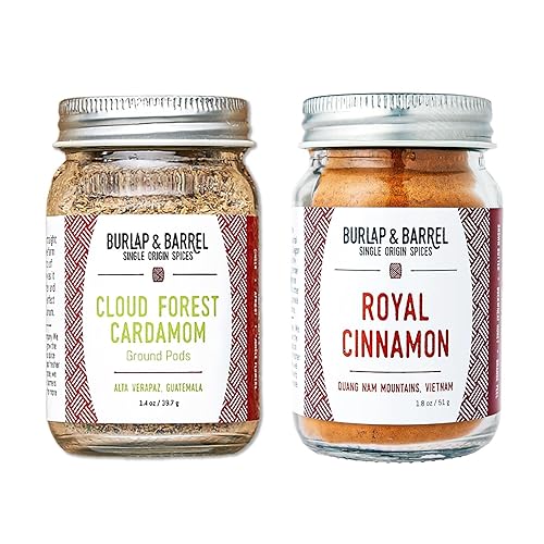 Burlap & Barrel 's Spice Duo - Canela real y cardamomo del bosque nublado - Eleva tus creaciones culinarias con nuestras sabrosas especias!