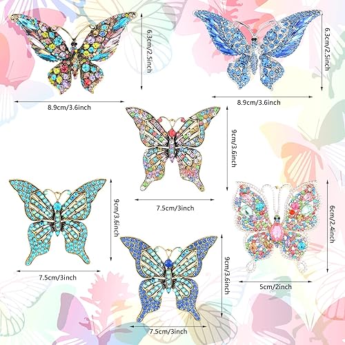 Miniatura 2 de Junkin 6 adornos de Navidad de mariposa, adornos colgantes de mariposa, regalos para mujeres, decoraciones de árbol de Navidad, regalo de recuerdo