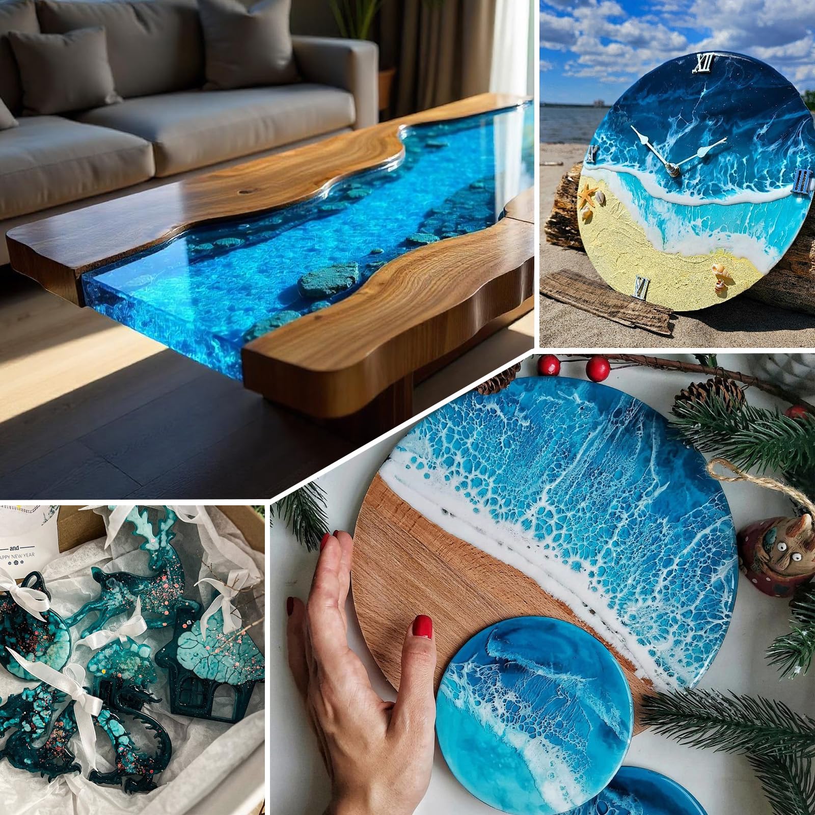 Resine Epoxy Transparente Et Durcisseur, 960ml / 32oz Résine