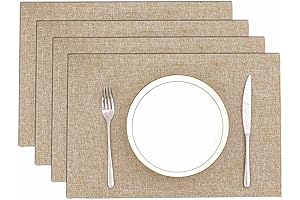 Washable and Stylish: Beige Placemats Set of 4