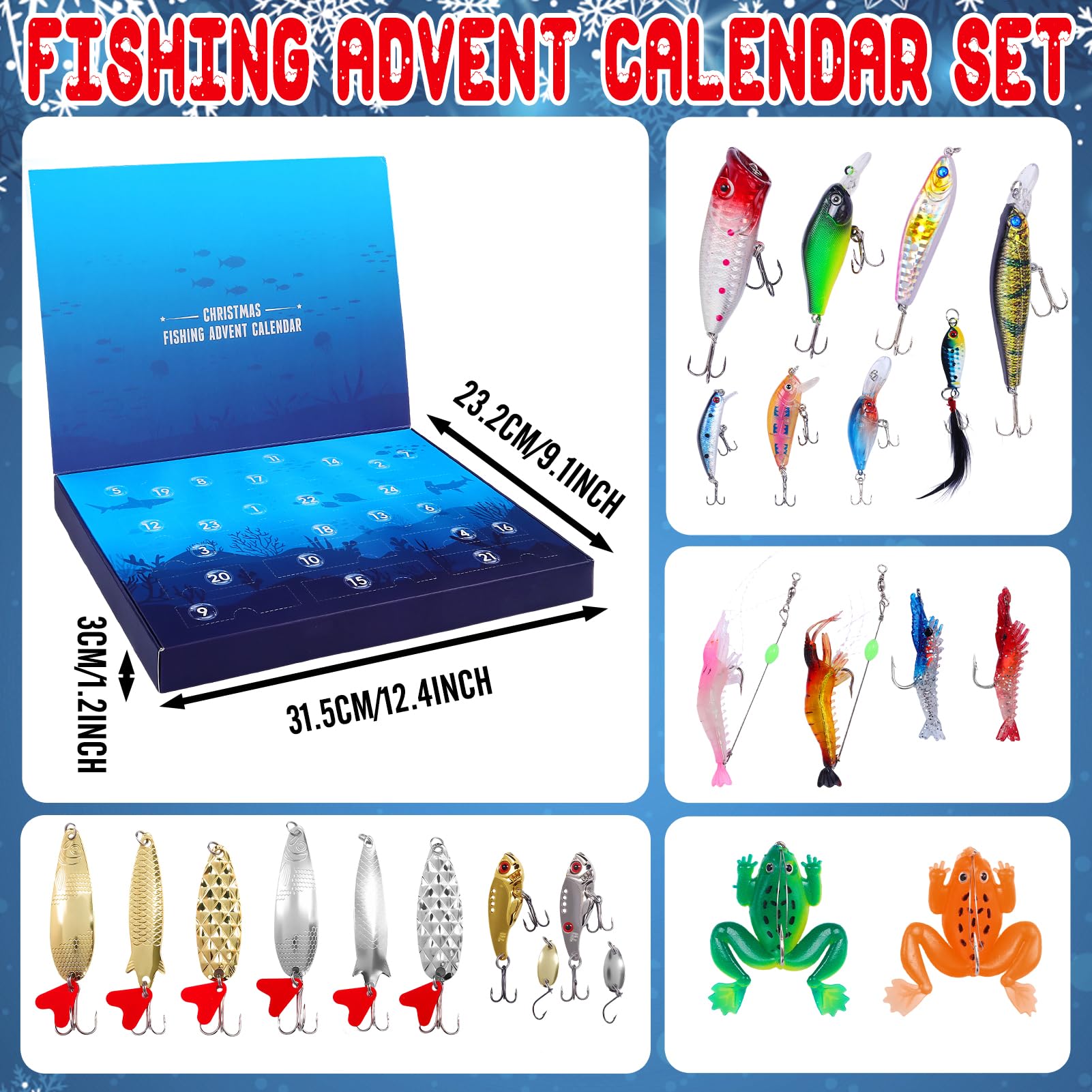 Meriviva Fishing Advent Calendar 2025 for Men Mens Christmas Advent Calendar with Fishing Lure Set - Image 4