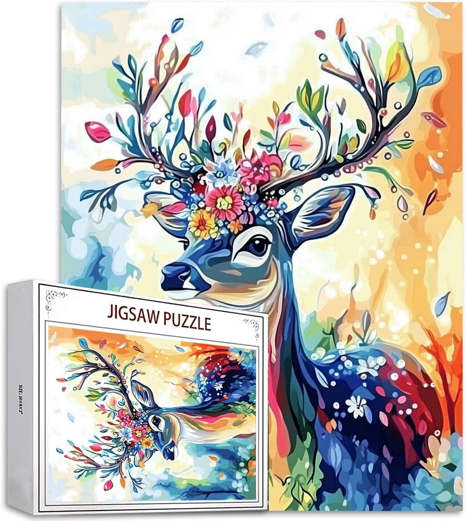 Puzzle 5000 Pezzi, 3 4 5 Anni Puzzle Cervo 6 7 8 Anni Giochi Educativi Sostenibili Con Motivi Per Adulti Da Gioco in Legno Di Alta Qualità Jigsaw Animale per Gioco Familiare, 2026 Regalo Natale H-368