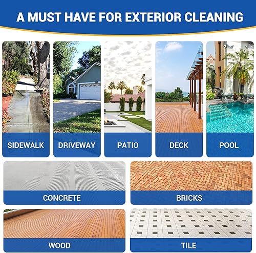 Miniatura 9 de MEKOH Limpiador de Superficies de Lavadora a Presión de 14 Pulgadas 4500PSI, Accesorio de Lavadora Eléctrica con 4 Ruedas de Acero Inoxidable para