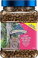 Blue Buffalo Wilderness Salmon Crunchy Cat Treats - Grain-Free, Real Salmon First, Oven-Baked Crunch, 12oz Tub