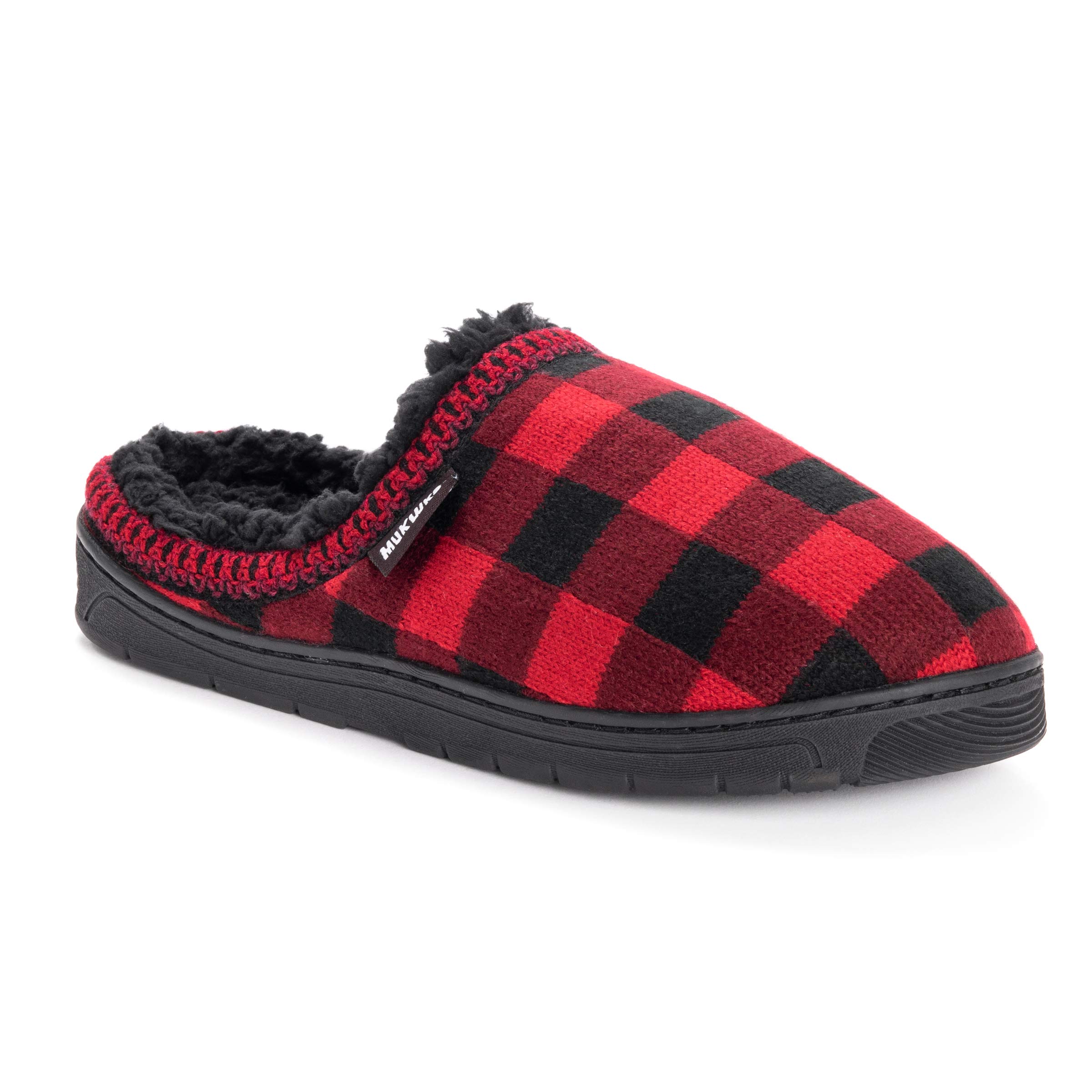MUK LUKS Men's Gabriel Clog Slippers, Red/Black, Large UK