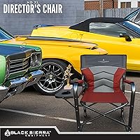 Vista 3 de XL Directors Chair with Foldable Side Table, Heavy Duty Camp Chair supports 400 Lbs, Oversize Outdoor Folding Seat with High Back and Padded