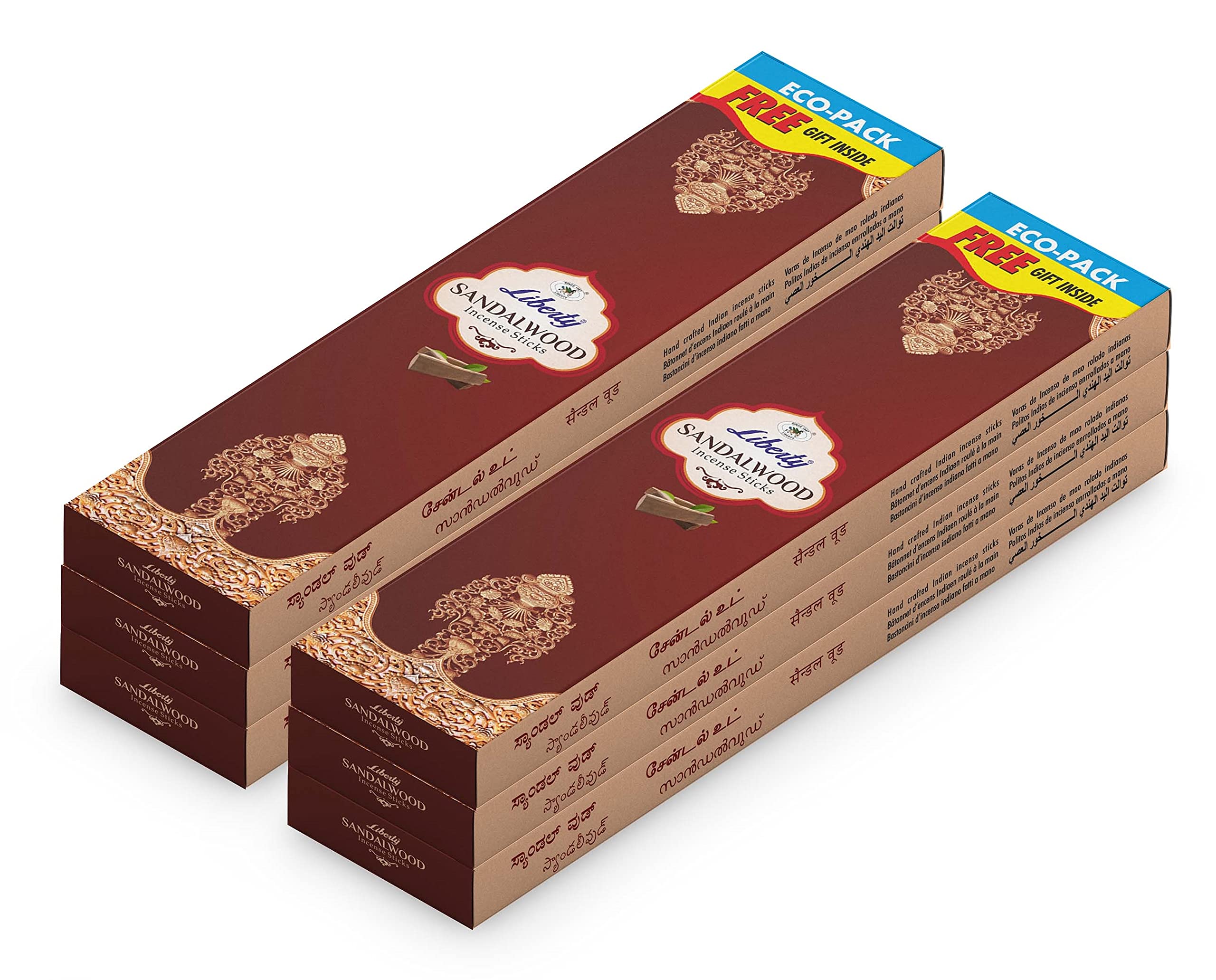 LIBERTY Sandalwood Fragrance Aroma Sticks | Low Smoke Incense Sticks | Charcoal Free Agarbathi Eco-Pack (6)-image-21