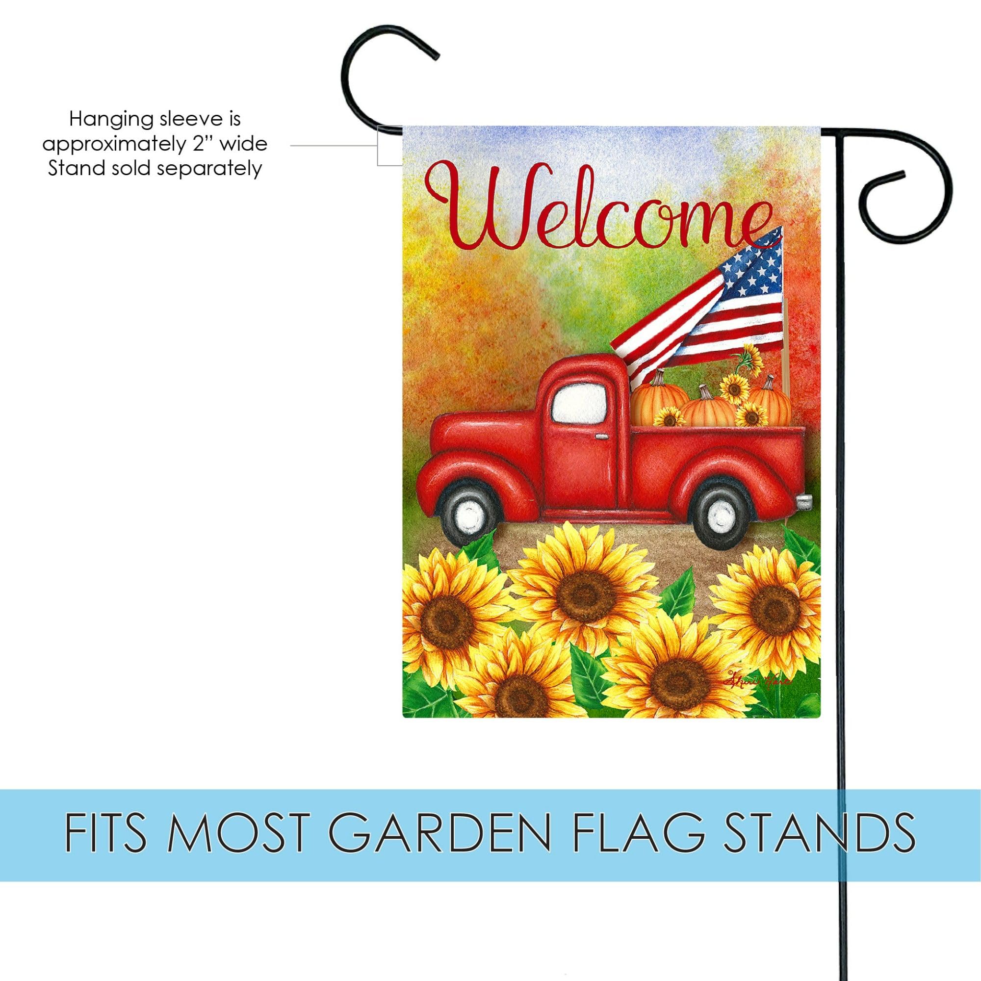 Toland Home Garden 1112207 Welcome Harvest Truck 12,5 x 18 pollici, decorazione da giardino (12,5" x 18")