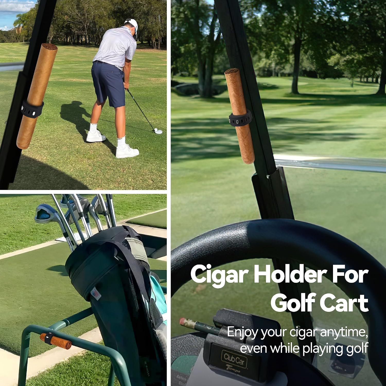 Cigar Holder for Golf Cart - Convenient Cigar Holder with Magnetic and Adjustable Design - Hands-Free Magnetic Cigar Holder for Golfing, Grilling, Fishing, Travel, and Outdoor Adventures image 4