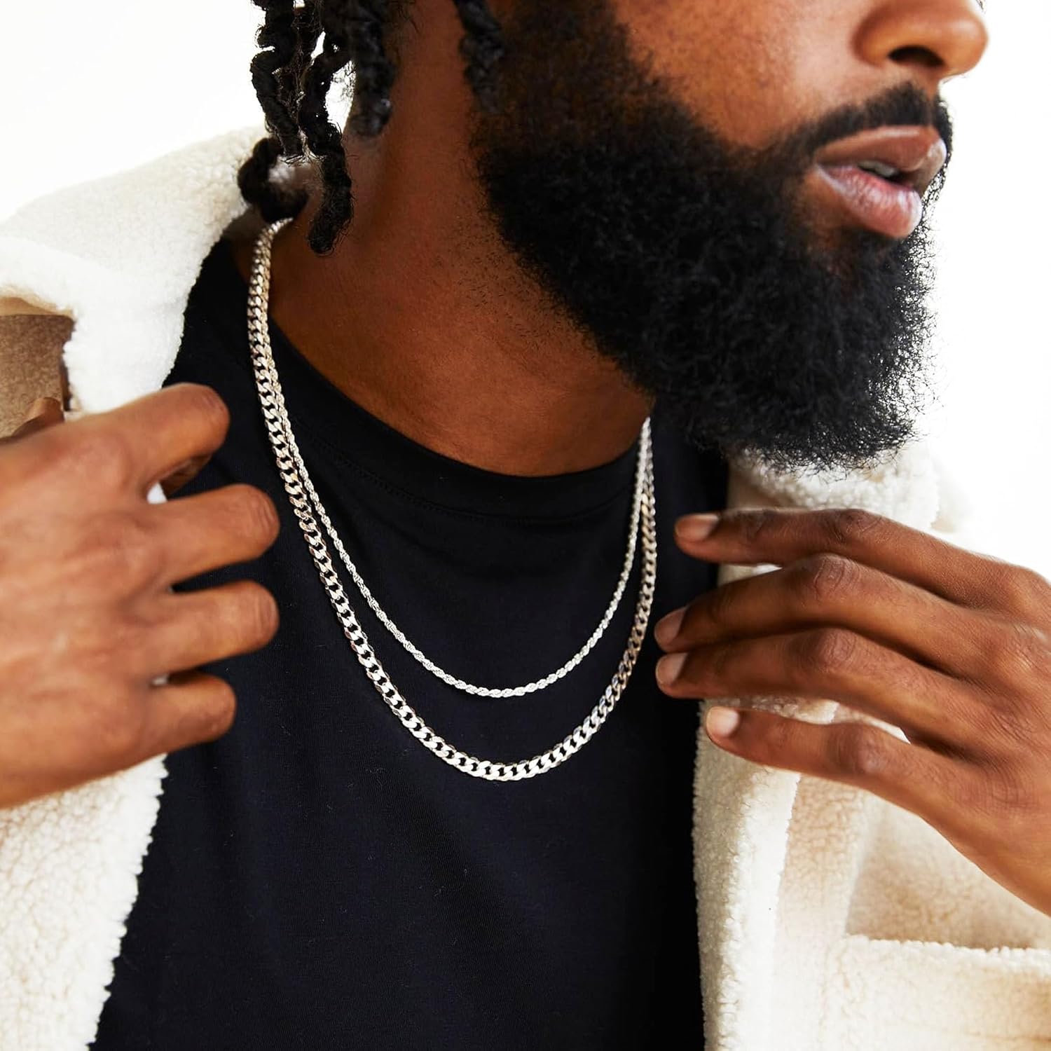 Cuban Link Chain for Men and Women 925 Sterling Silver, Hypoallergenic Hip Hop Necklace, 16 18 20 24 Inch Diamond Cut Mens Silver Chain Durable Waterproof Smooth Gift Ready Jewelry - Image 3