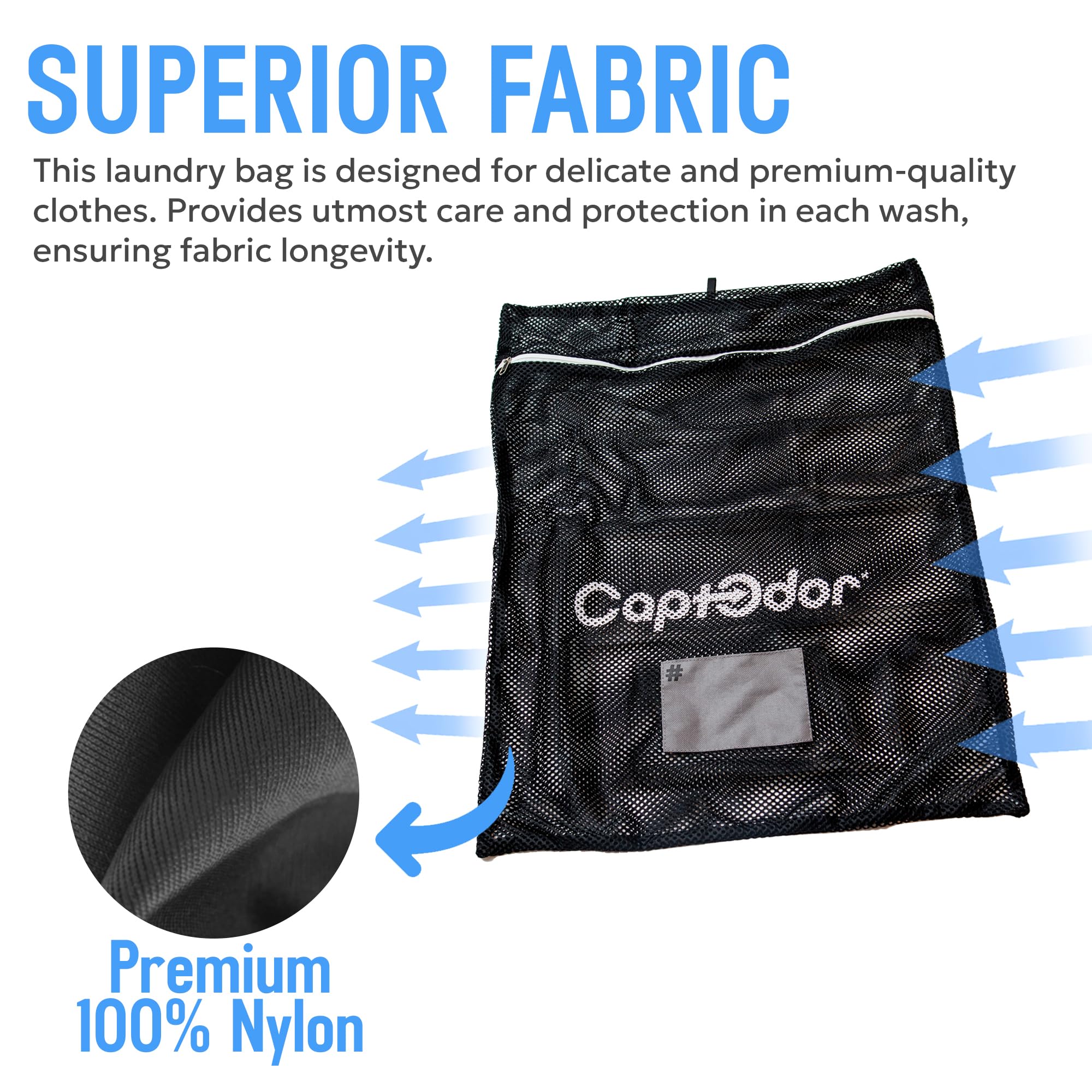 Captodor Bolsa de lavandería de alta calidad: bolsa de lavado de nailon duradera y protectora para ropa deportiva activa y equipos