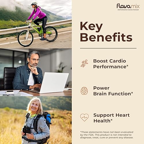 Miniatura 2 de FlavaMix Performance Cacao en polvo | 900 mg de flavanoles de cacao | Promueve la función cardíaca y cerebral | Aumenta el óxido nítrico | A base de