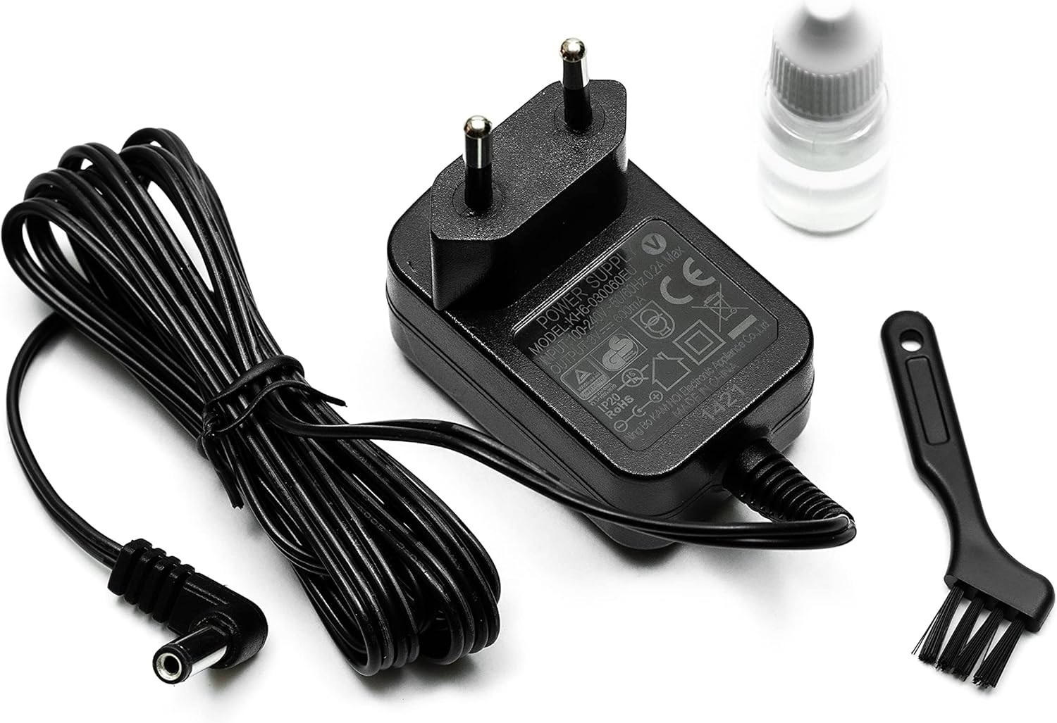 Charging adapter, cleaning brush, and lubricating oil