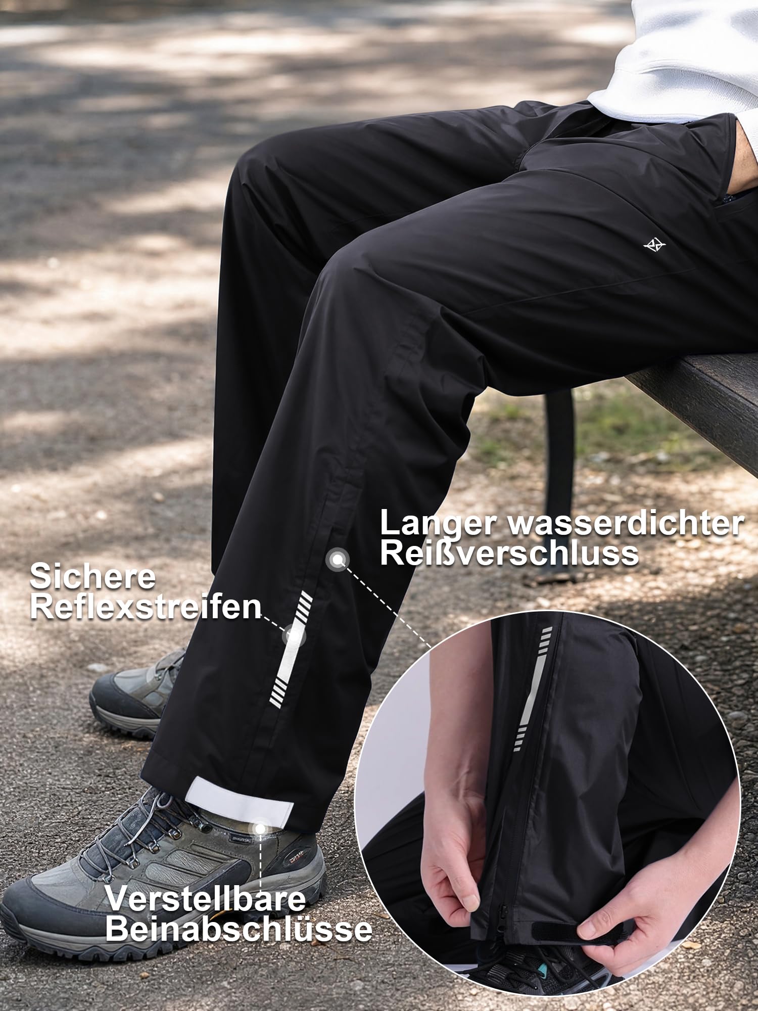 YuKaiChen Pantalon de pluie pour homme, imperméable, avec sac de transport, pantalon d'extérieur respirant avec colonne d'eau de 5000 mm, pour vélo, pêche et randonnée