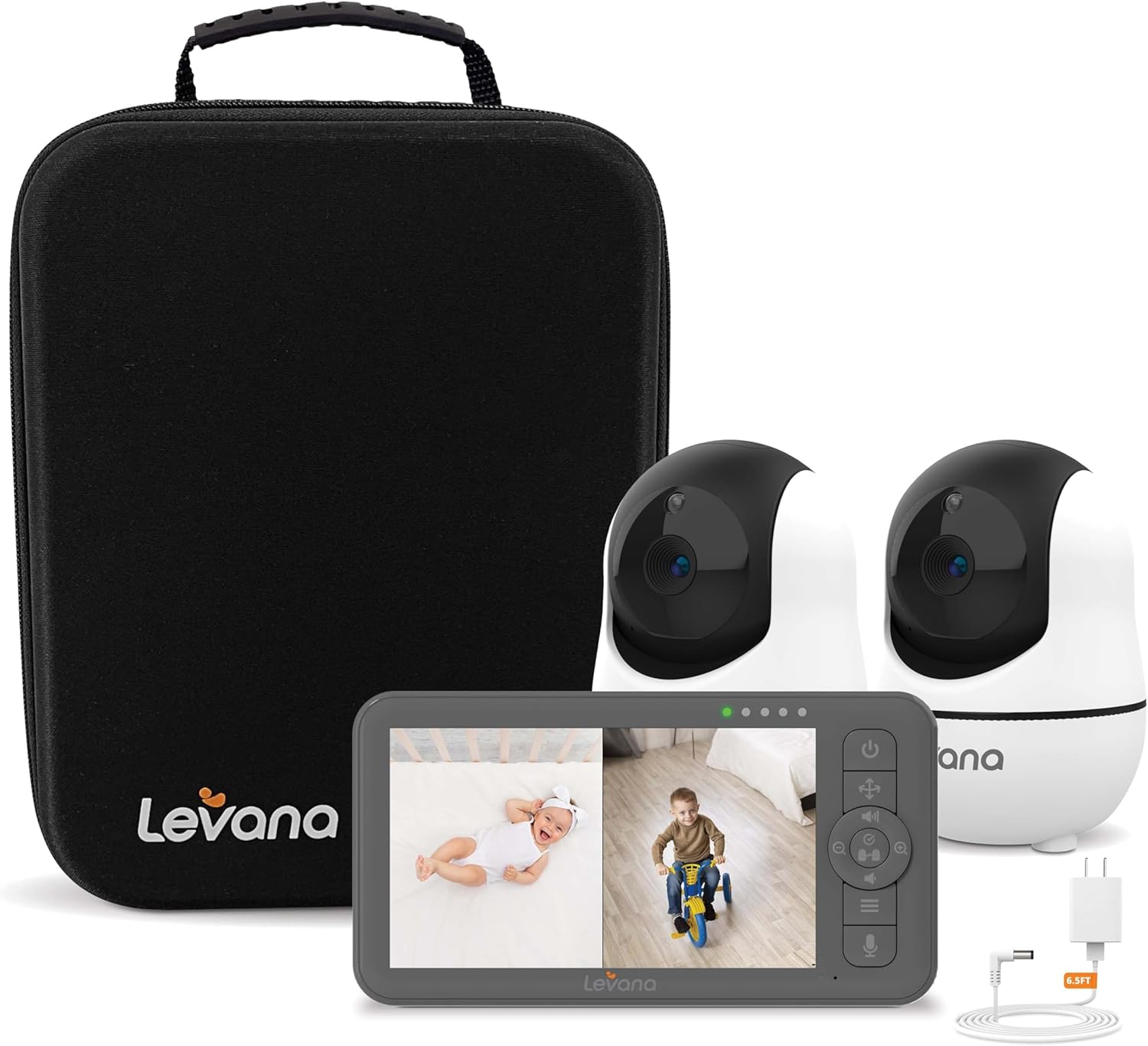 Levana Nala Video Baby Monitor, 2 1080P PTZ Cameras, 5.5”1080P Monitor