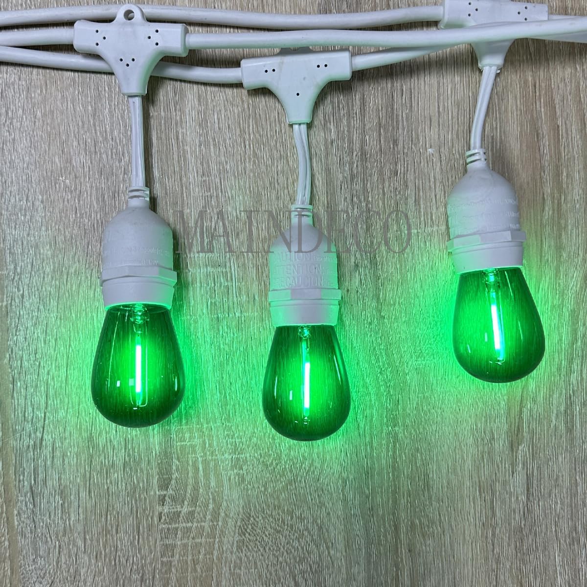 S14 Replacement LED Bulbs,E26 Base,for Outdoor String Light,15 Pack Clear Green