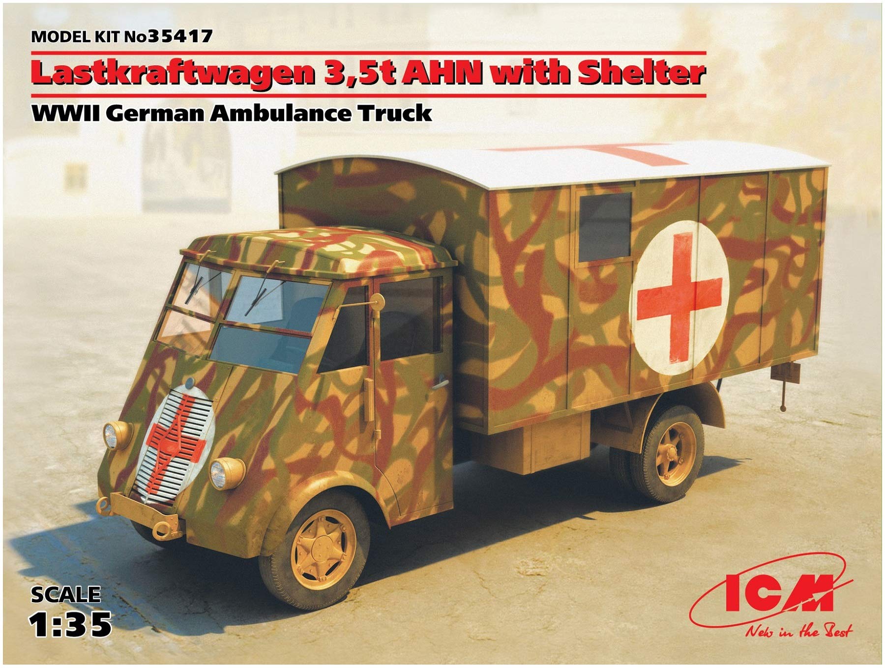 Amazon.com: ICM Models Lastkraftwagen 3.5 T AHN with Shelter WWII German Ambulance Truck Model Kit : Arts, Crafts & Sewing
