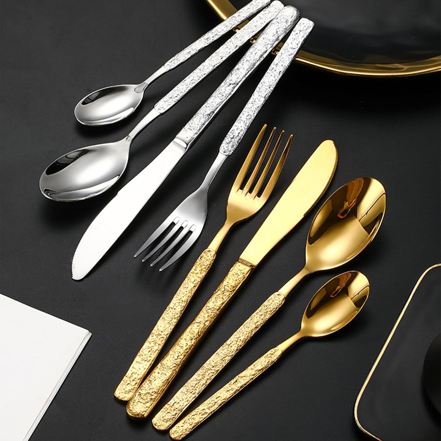 16-piece cutlery sets for 4, silverware set, 18/8 stainless steel, utensil set, home use premium tableware palace banquet weddings hotel banquets Gift for mom