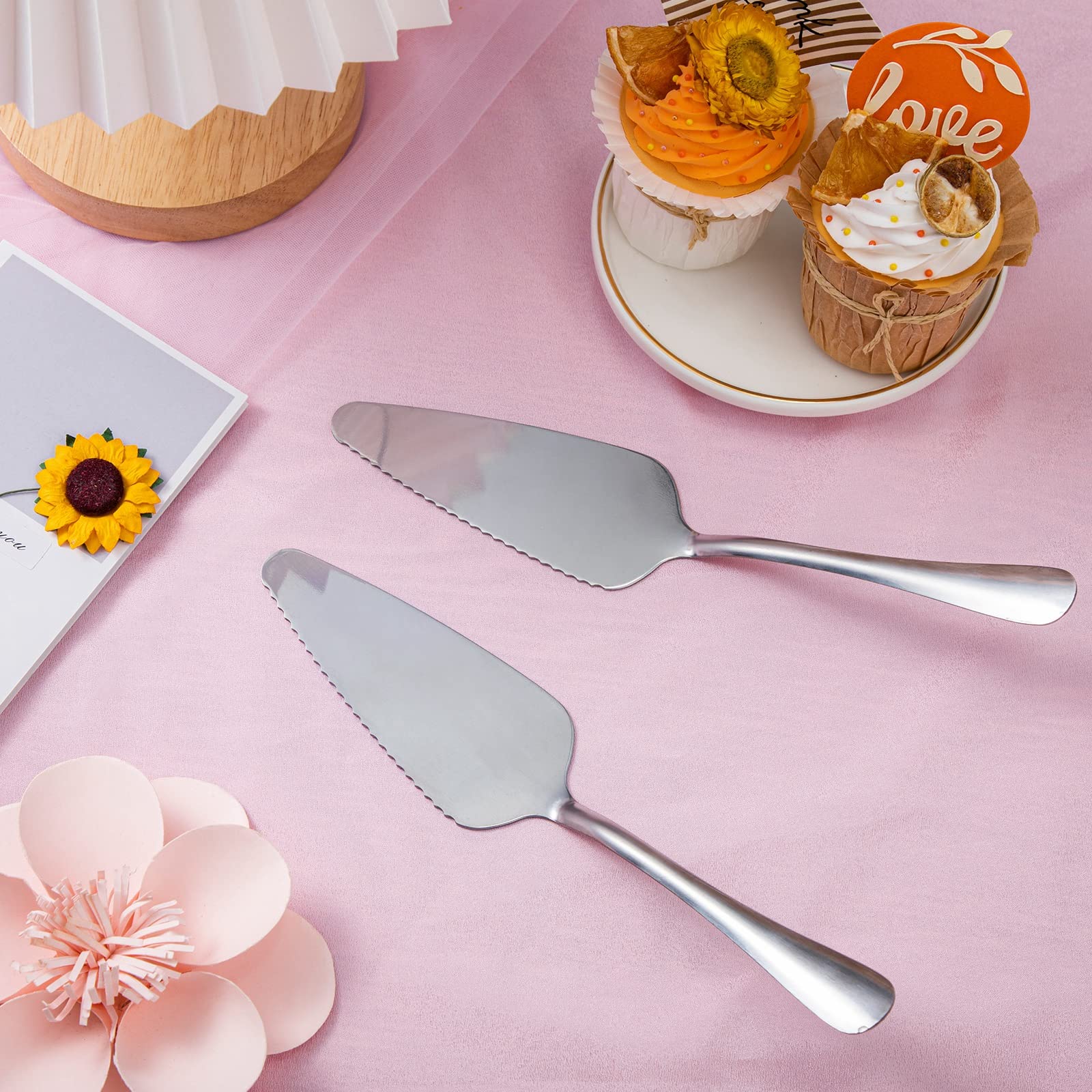 30 Stück Tortenheber aus Edelstahl für Kuchen, Kuchen, Gebäck, rustikaler Tortenheber, professioneller Tortenspachtel, Kuchen-Servierutensil für Pizza, Dessert, Käse, Schneiden, 22,9 cm, Silber