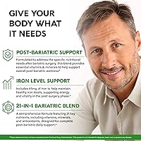 Vista 3 de Bariatric Multivitamin - 45 mg Iron Supplements - Made in USA - for Women & Men - All-in-One, 21 Essential Vitamins - Gastric Sleeve Support - Free