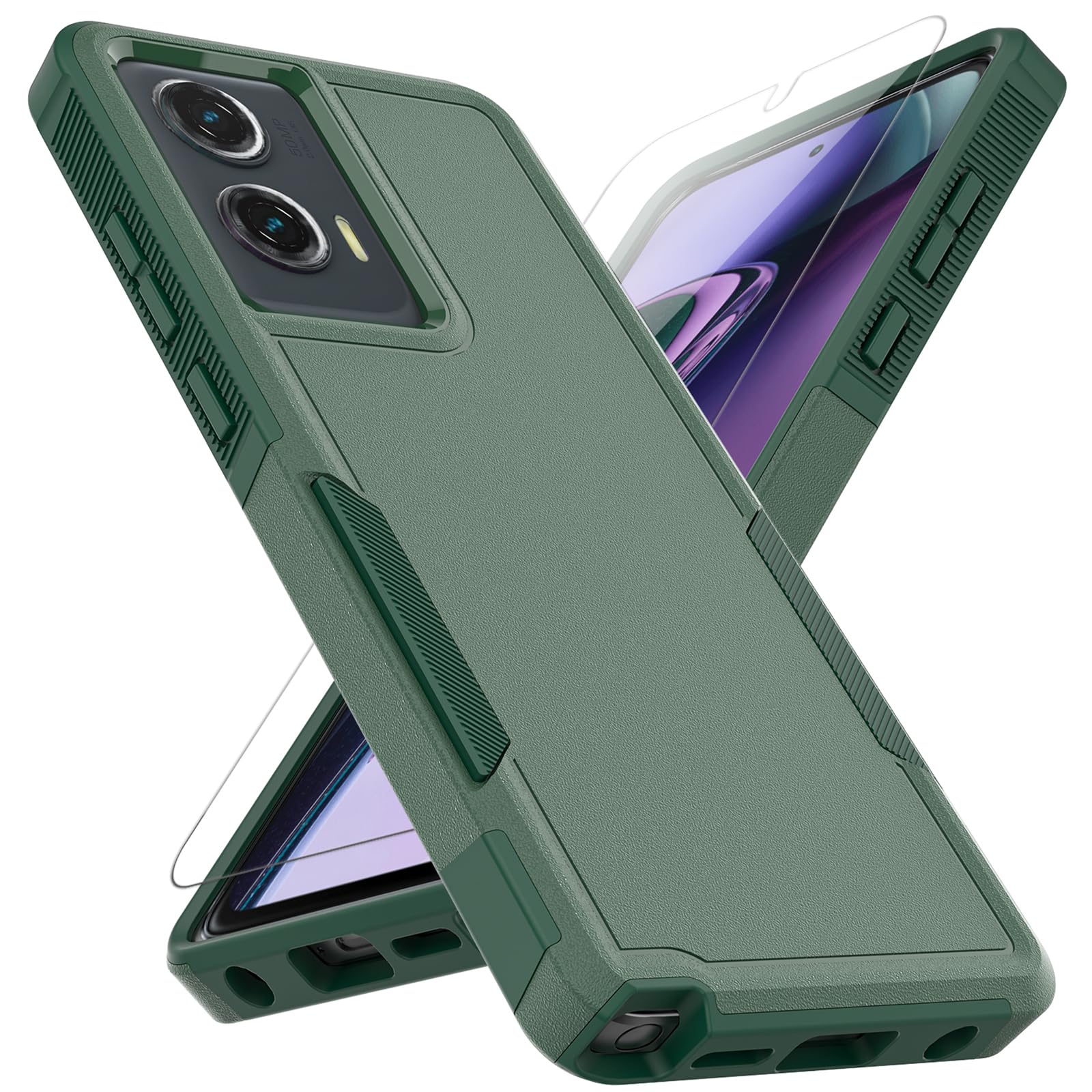 for Moto G Stylus 5G 2024 Case: Dual Layer Protective Heavy Duty Cell Phone Cover Shockproof Rugged with HD Screen Protector - Military Protection