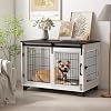 Piskyet Dog Crate Furniture Barn Door Dog Crate for Large Dogs Up to 60 lbs,Sliding Door Dog Crate Modern Decorative End Side Table Nightstand