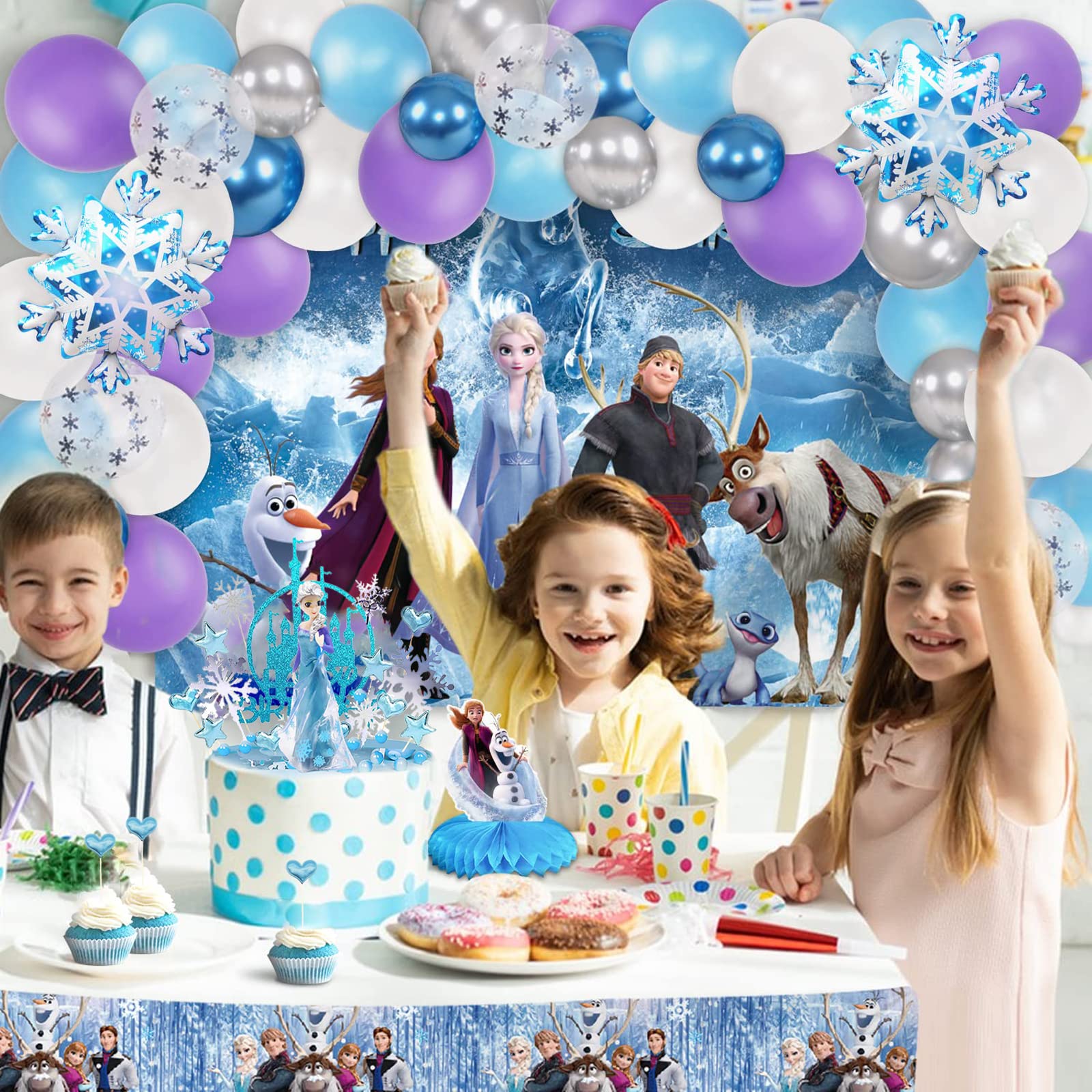 Décoration De Gâteau De Fête D'anniversaire De Château De Flocon De Neige, Décoration Acrylique, Thème De Neige, Fournitures De Fête De Filles