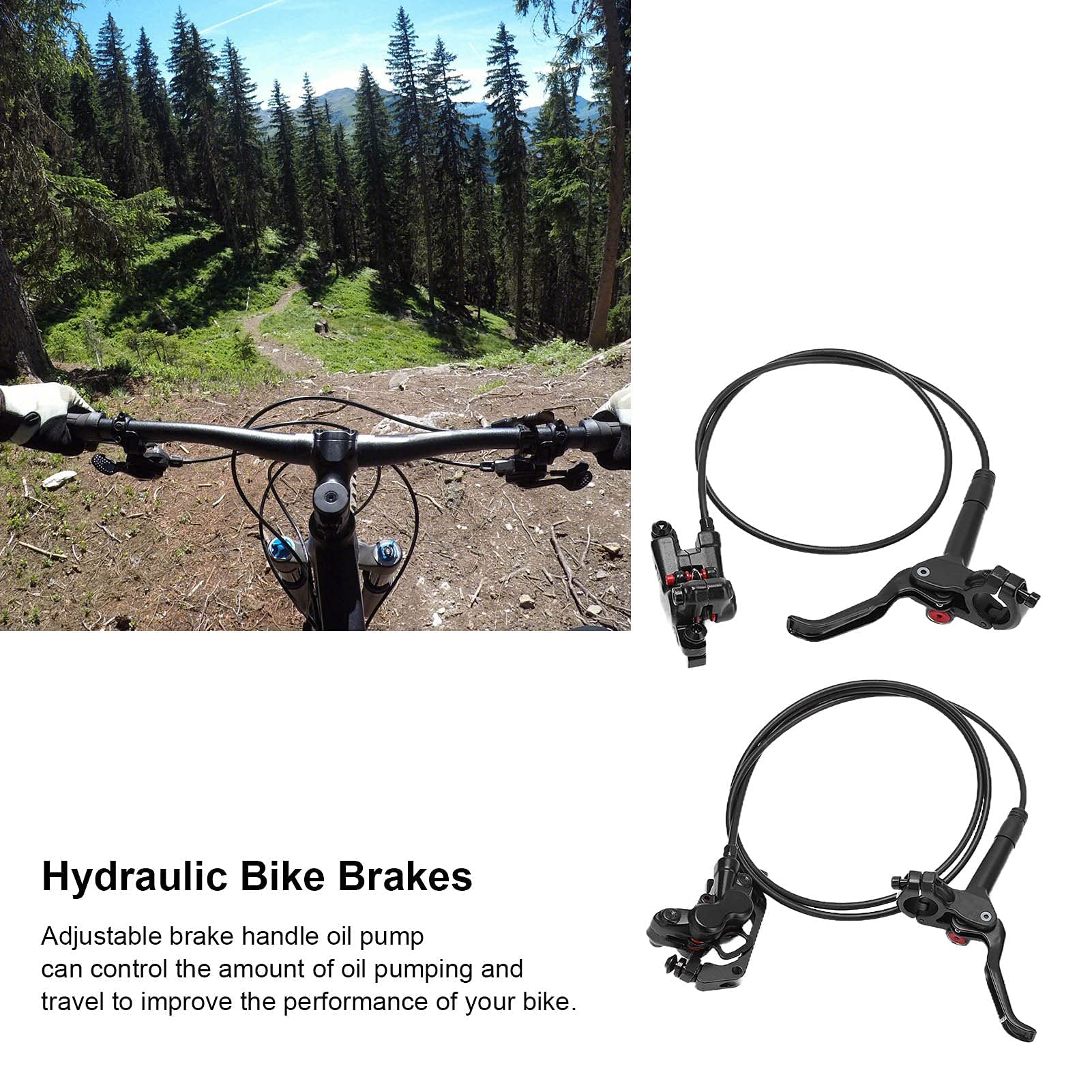Fahrrad Scheibenbremsen Kit, M4 Öldruck Hydraulische Scheibenbremse MT420 Vorderrad Hinterrad Bremssättel 4 Kolben mit 1 Paar 160 mm Scheibenbremsscheibe